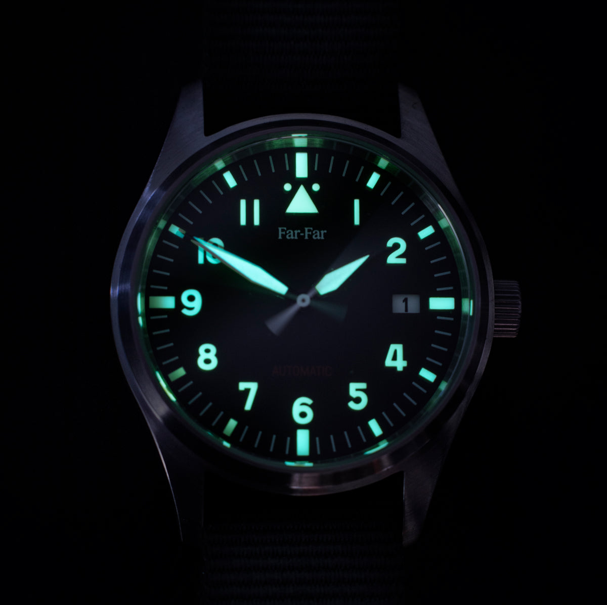 Far-Far Automatisk Pilotklokke Sort