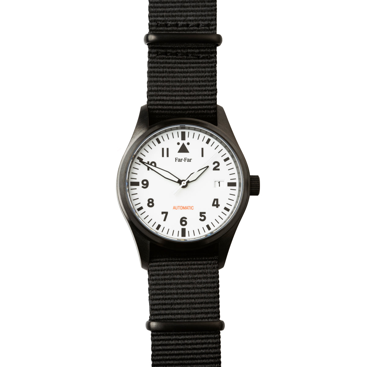 Far-Far Automatisk Pilotklokke Helsort (hvit skive)