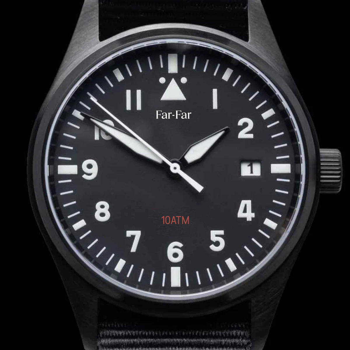 Far-Far Klassisk Pilotklokke Helsort