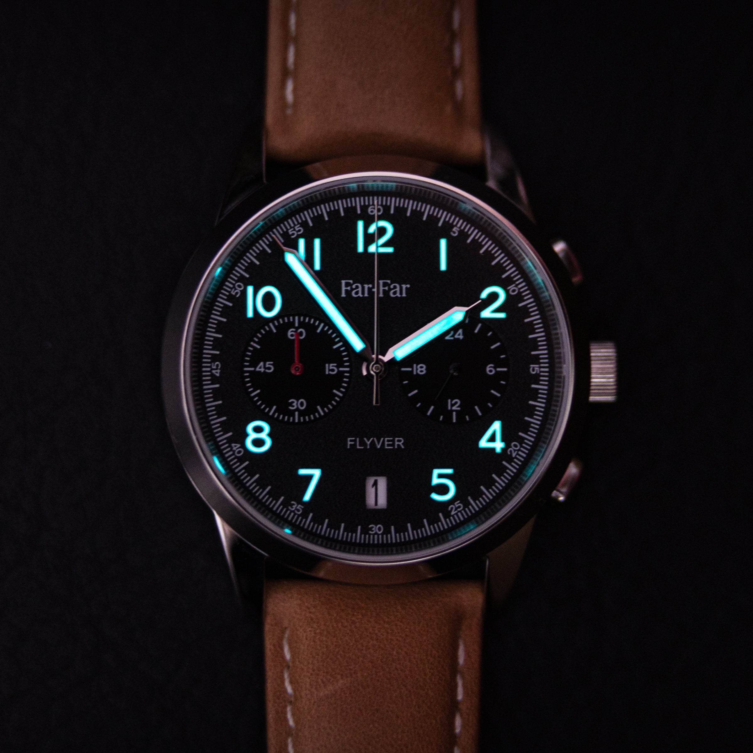 Far-Far Flyver Kronograf – Sort