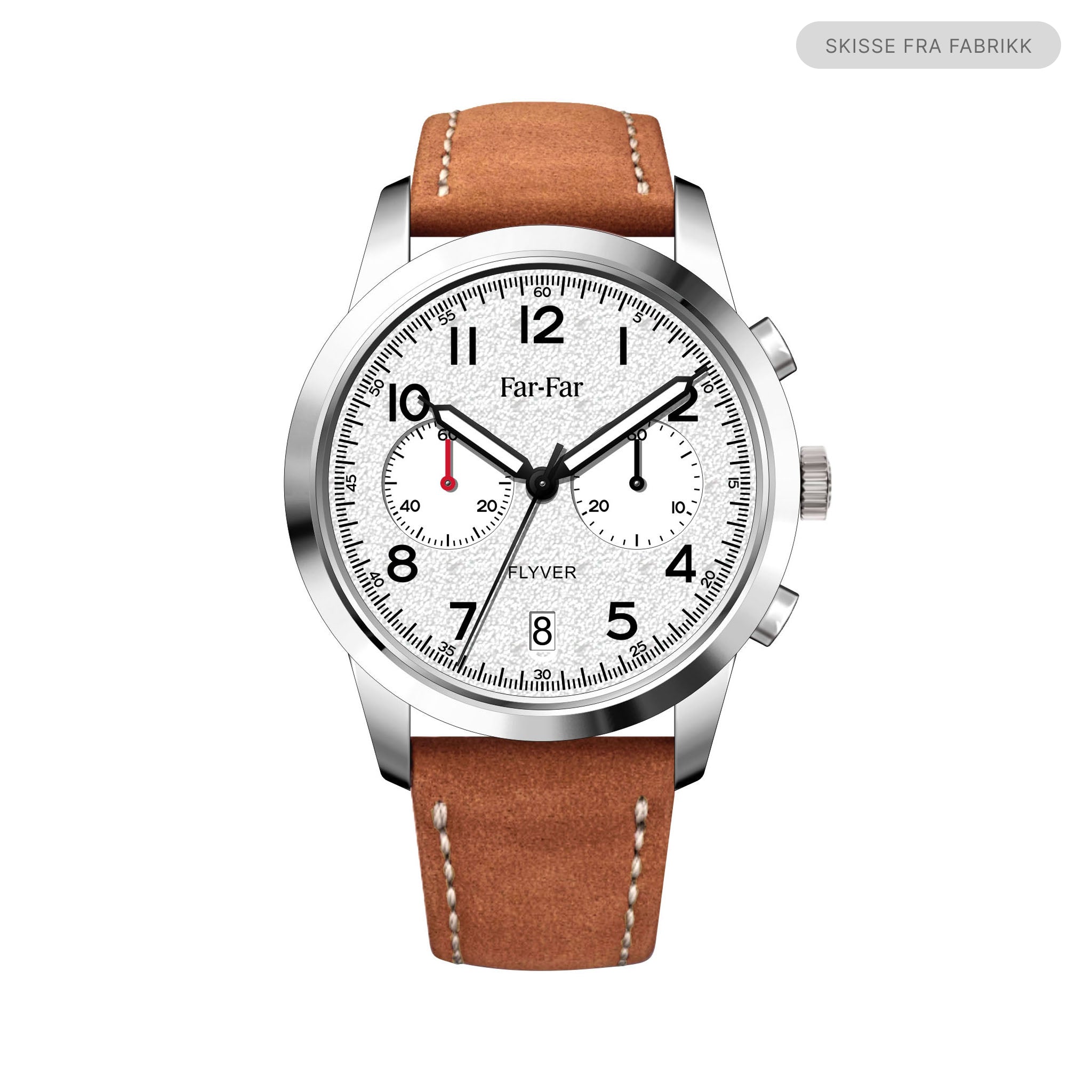 Far-Far Flyver Kronograf – Hvit