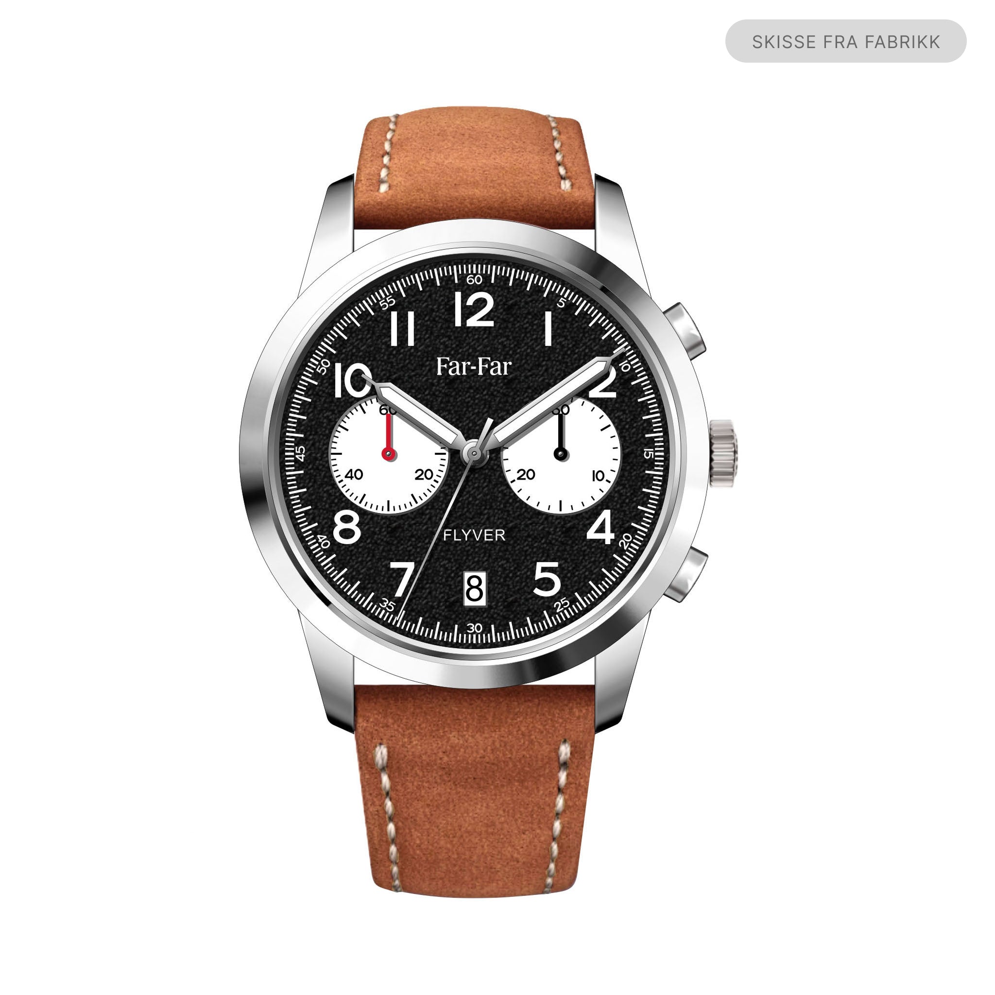 Far-Far Flyver Kronograf – Reversert Panda