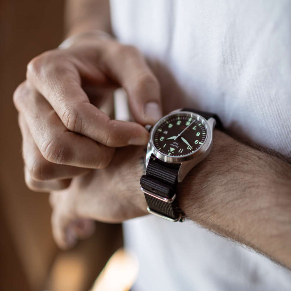 Far-Far Automatisk Pilotklokke Sort