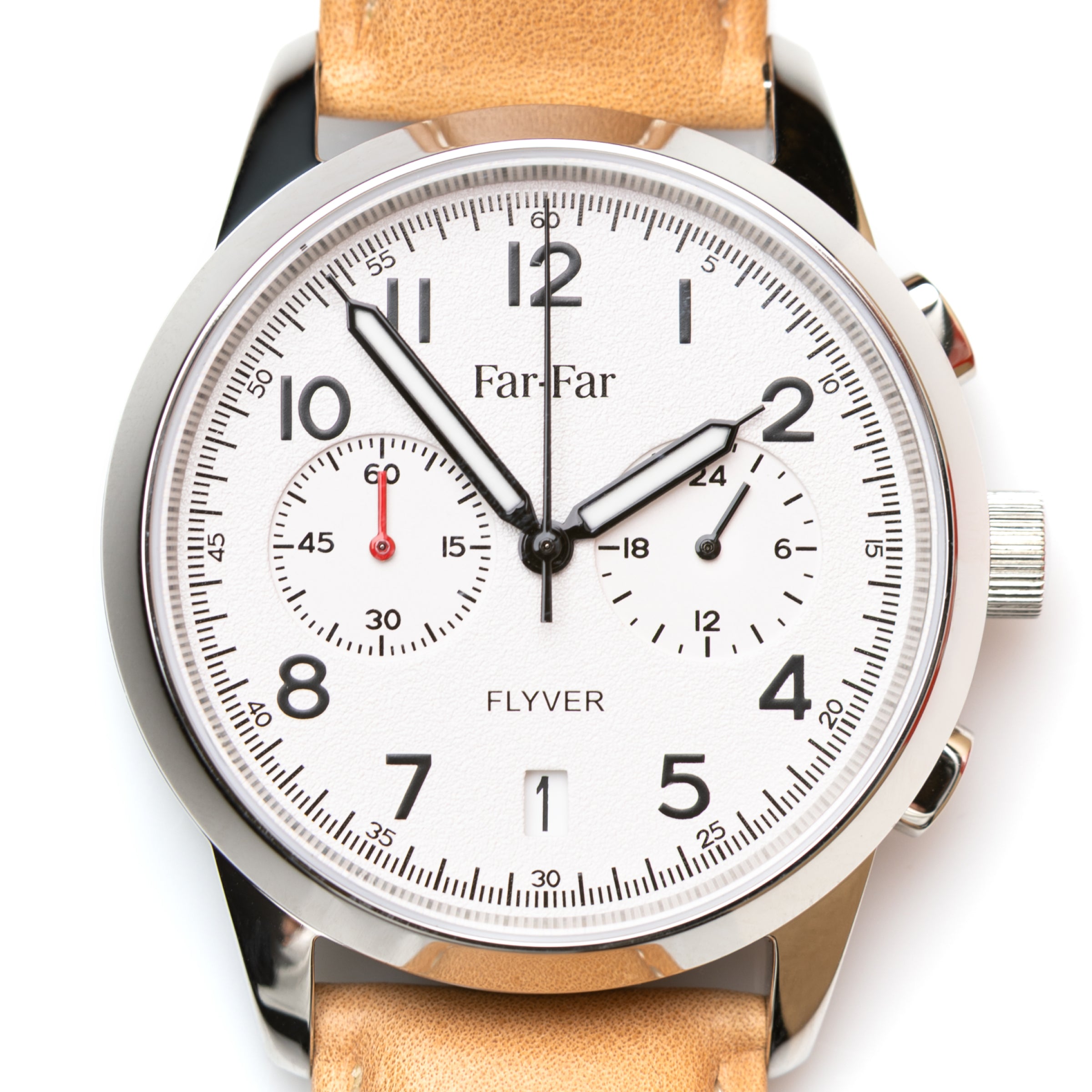 Far-Far Flyver Kronograf – Hvit