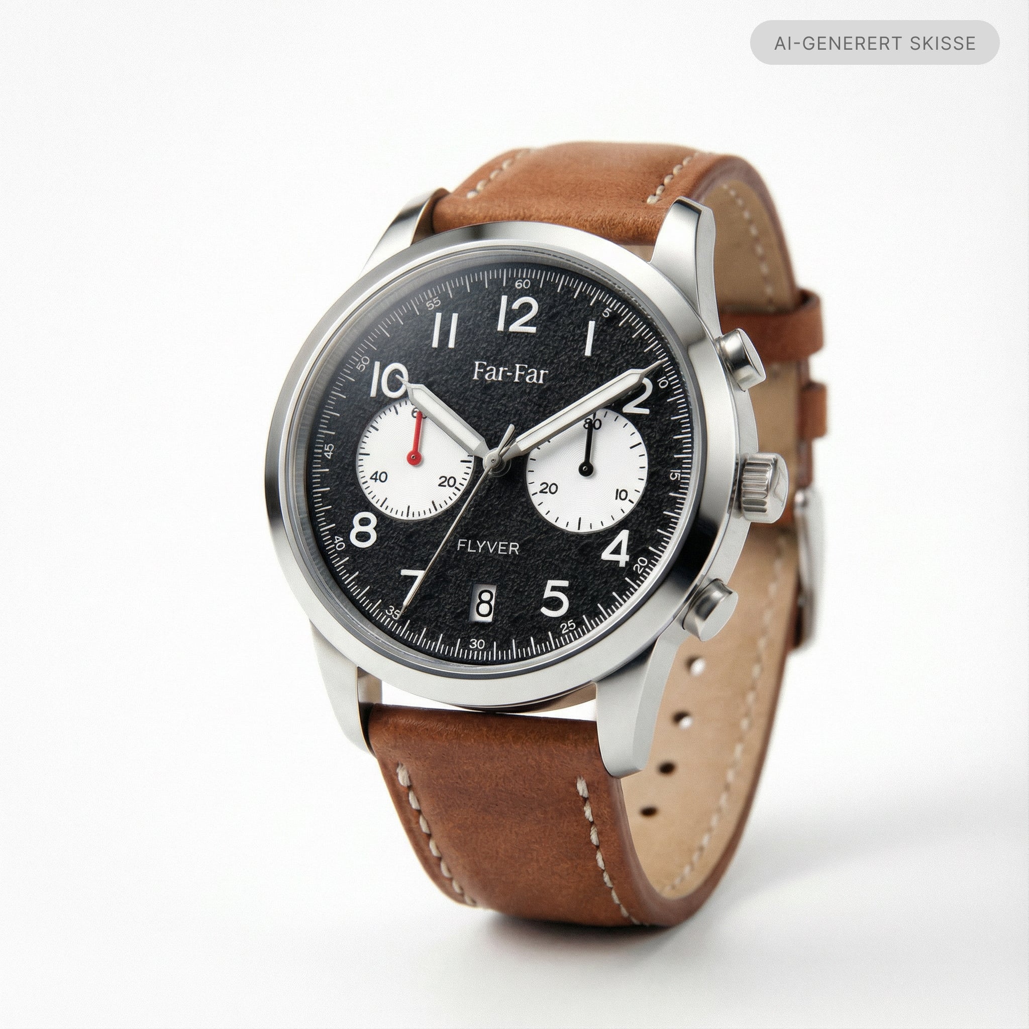 Far-Far Flyver Kronograf – Reversert Panda