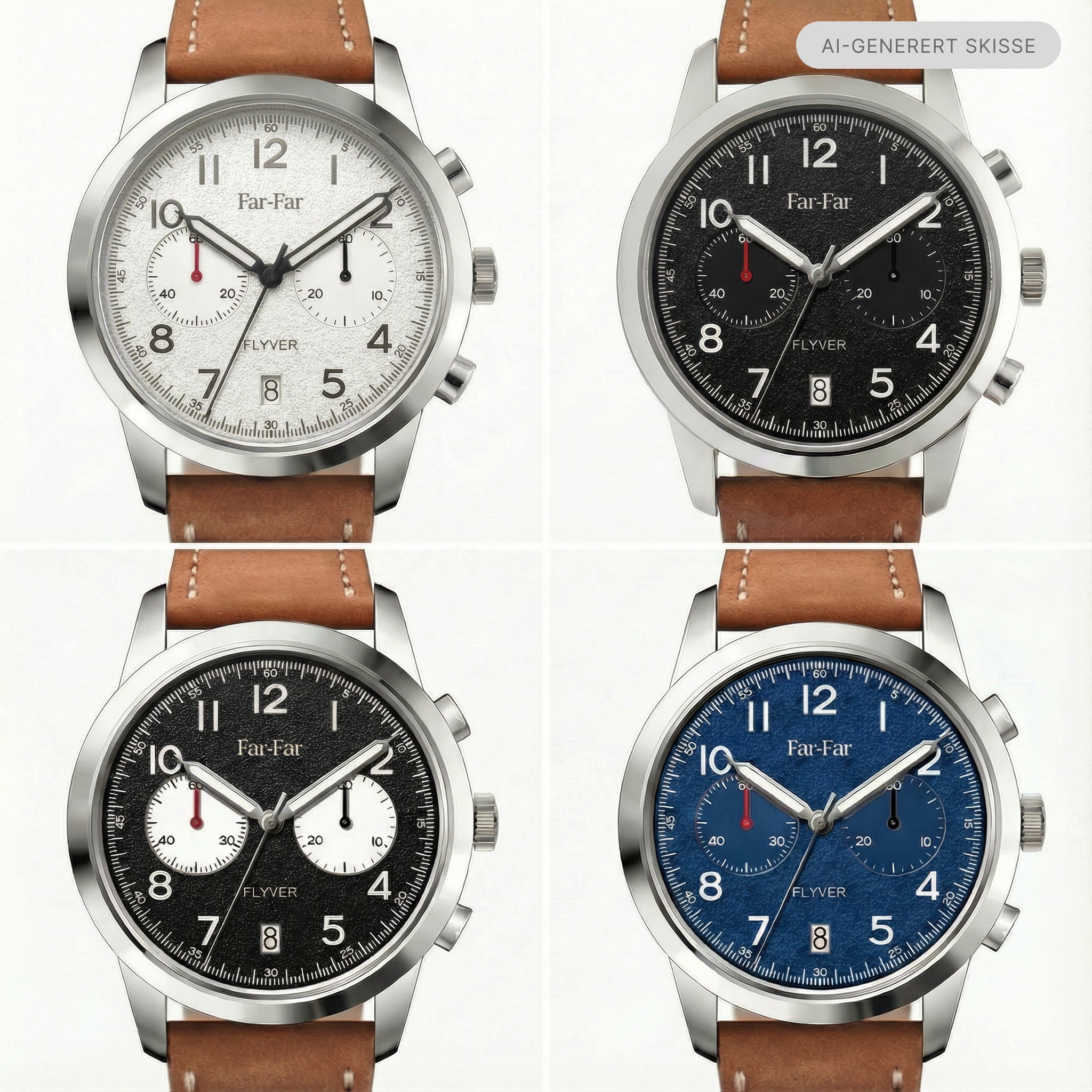 Far-Far Flyver Kronograf – Sort